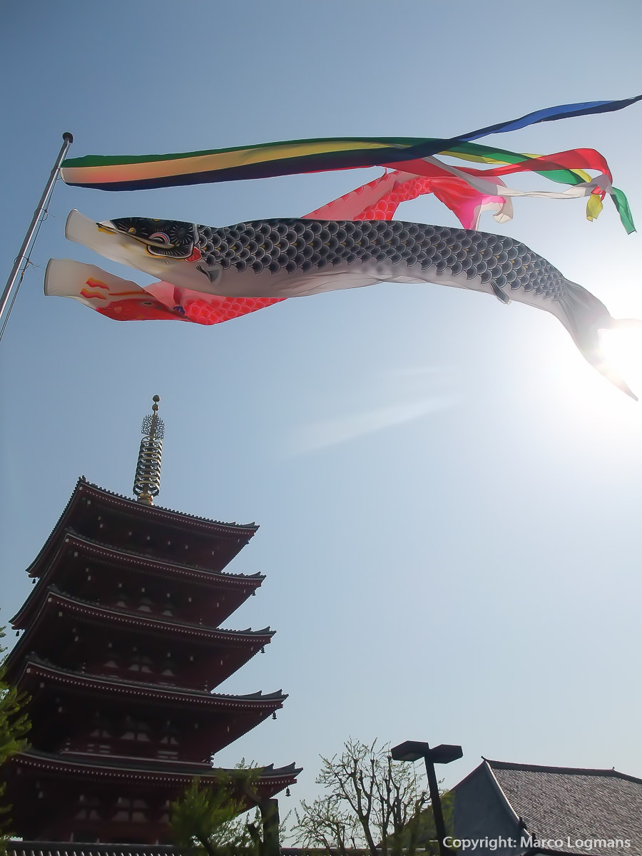 Koinobori vlaggen op dag van de kinderen